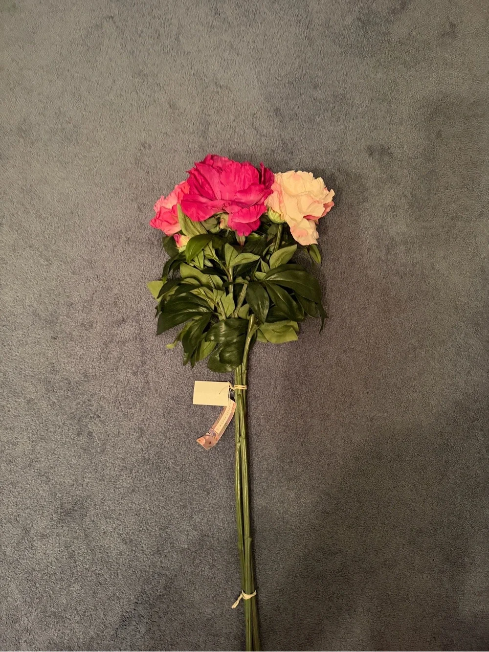 Artificial Peony Bouquet - Pink, Hot Pink, Blush - Unbranded